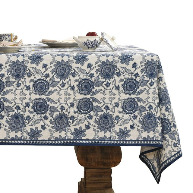 Mantel Vintage Azul de Lino Patdrea 160x260 cm
