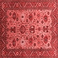 thumbnail image 1 of Ahgly Company Indoor Square Oriental Red Industrial Area Rugs, 4' Square, 1 of 4