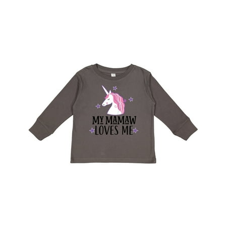 

Inktastic My Mamaw Loves Me Unicorn Gift Toddler Toddler Girl Long Sleeve T-Shirt