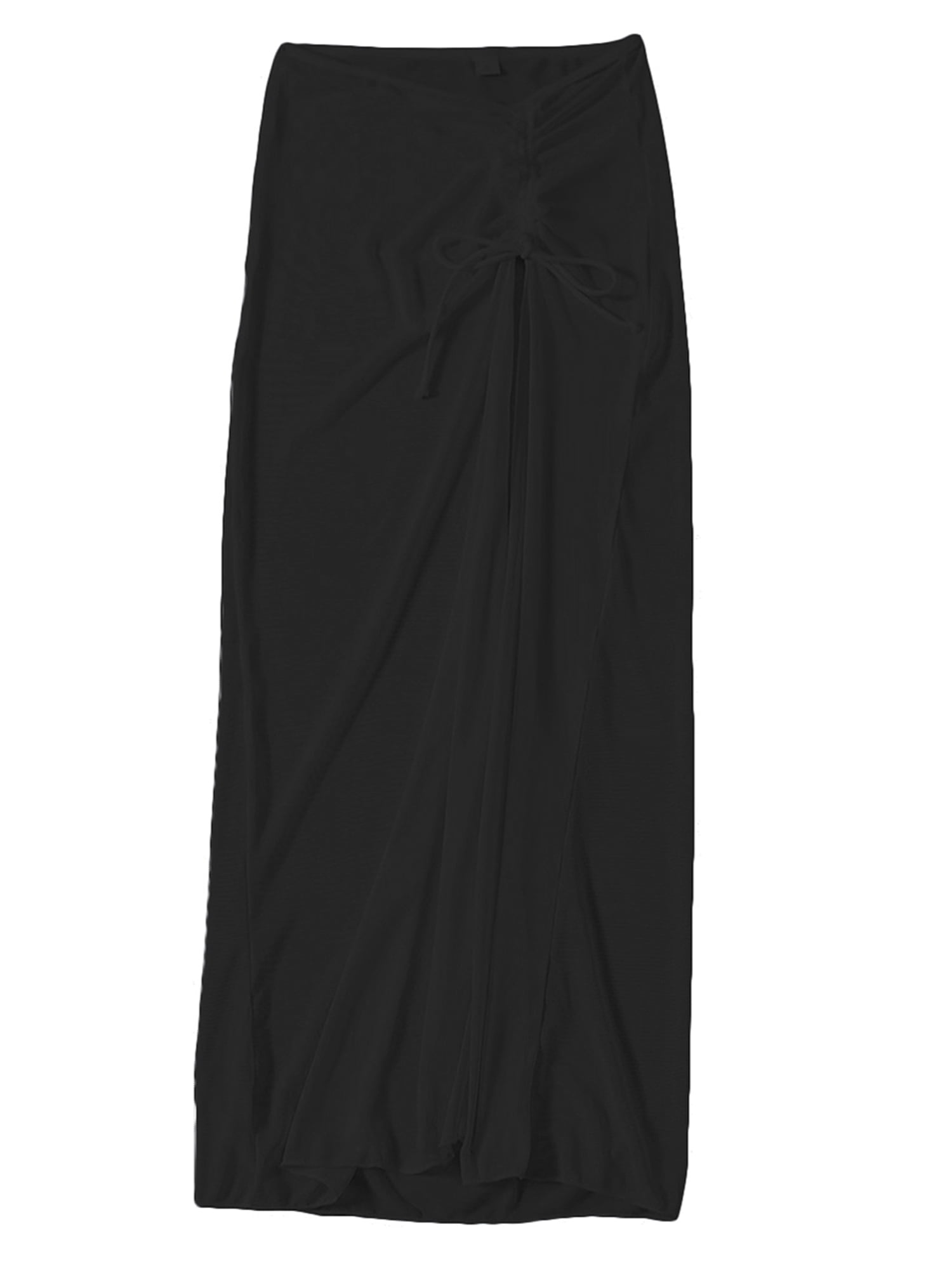 aturustex Women High Waist Drawstring Ruched Swimsuit Cover Up Skirt