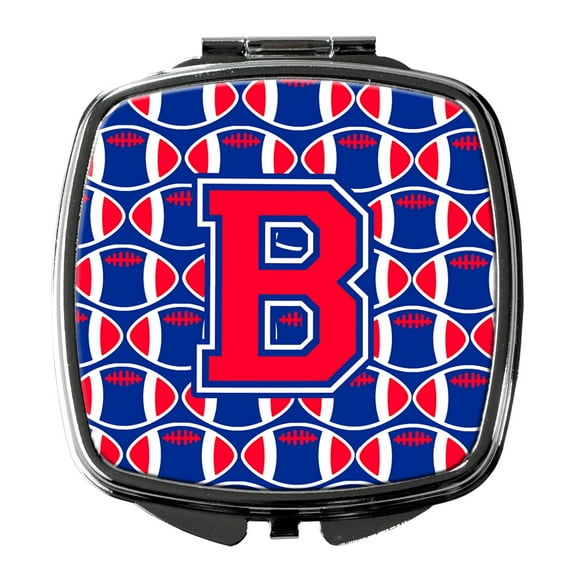 Letter B Football Harvard Crimson and Yale Blue Compact Mirror CJ1076-BSCM
