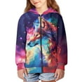 thumbnail image 2 of DISNIMO Galaxy Wolf Hoodie for Boys Kids Zip Up Hoodie Boys Size 6-7 Boy Hoodies Zipper Sweatshirt Boys Hooded Sweatshirts Girls Children Hooded Jacket Little Boy Animal Hoodies with Print, 2 of 7