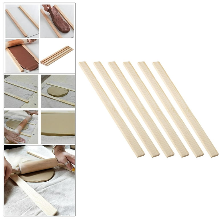 6Pcs Wooden Rolling Pin Guides Rolling Pin Spacers Rod Baking Ruler Kitchen  Tools Measuring Strips for Thickness 