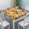 thumbnail image 3 of Colorful Halloween Pattern Square Fitted Tablecloth with Elastic Edge,Square Table Cover,Washable Elastic Table Cover for Home Kitchen Party Decor 34"x34", 3 of 6