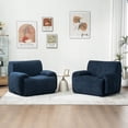 thumbnail image 6 of 42"W Modern Oversized Accent Chair,Upholstered Boneless Single Sofa Chair,Chenille Armchair Reading Lounge Chair for Living Room,Bedroom,Apartment,Navy, 6 of 8