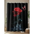 thumbnail image 4 of Fsddascl Red Roses Shower Curtain Set - 60" x 72" Washable Bathtub Curtain with 12 Hooks, Modern Art Splash Flowers Butterfly Waterproof Fabric Stall Shower Curtains for Bathroom/Bathtub Décor, 4 of 6