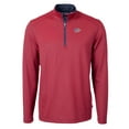 thumbnail image 2 of Men's Cutter & Buck Red/Navy Kansas City Chiefs Virtue Eco Pique Micro Stripe Recycled Quarter-Zip Pullover Top, 2 of 3