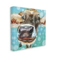 thumbnail image 3 of Stupell Industries Bold Cow Cattle Portrait Blue Bubbles Pattern Painting Gallery Wrapped Canvas Print Wall Art, Design by Jennifer Redstreake, 3 of 7