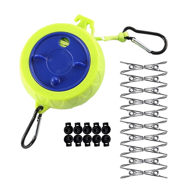 Tendedero de viaje para hoteles, tendedero para exteriores para viajes en autocaravana, viajes de negocios 10 Hebilla 20 Clips