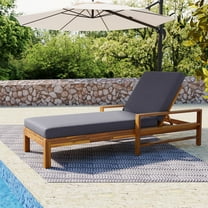 YIYADO Outdoor Wooden Lounge Chair, Outdoor Chaise Lounge, Recliner Adjustable Patio Yard Gray