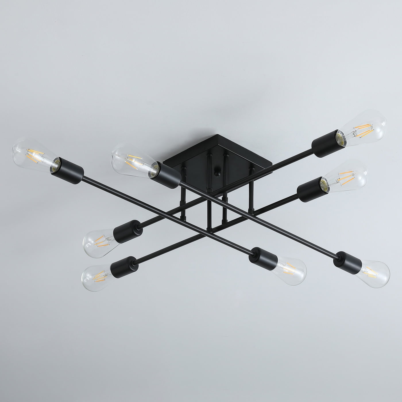 Aiwen 8-light Sputnik Semi-flush Mount Ceiling Lamp Modern Chandelier Lamp Fixture