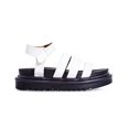 thumbnail image 3 of Lemonade Clueless White Strappy Ankle Buckle Cushioned Platform Wedge Sandals (White, 8.5), 3 of 4