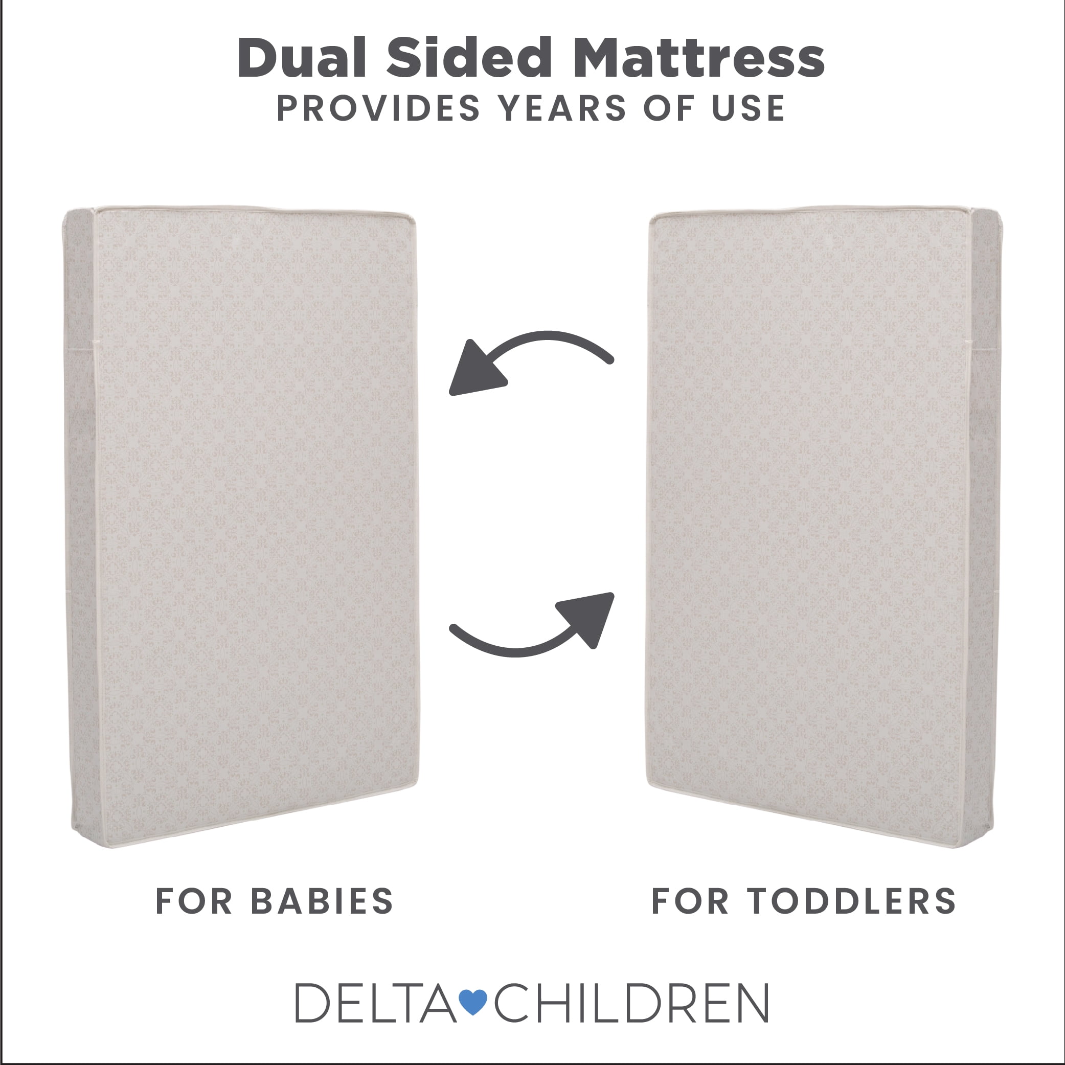 Delta Children Twinkle Stars 4-Inch Mini/Portable Crib Mattress - Premium Sustainably Sourced Fiber Core - Waterproof - GREENGUARD Gold Certified (Non-Toxic) - Trusted 10 Year Warranty - Made in USA
