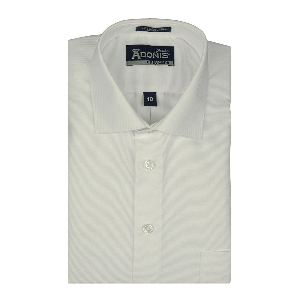 Adonis Little Boys White Horizontal Cotton Blend Long Sleeve Dress