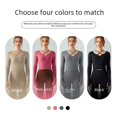 thumbnail image 3 of Top de entrenamiento sexy con tirantes y almohadilla para el pecho, estilo puro deseo, ropa de baile para pilates, ropa de yoga adelgazante de manga larga, 3 of 5