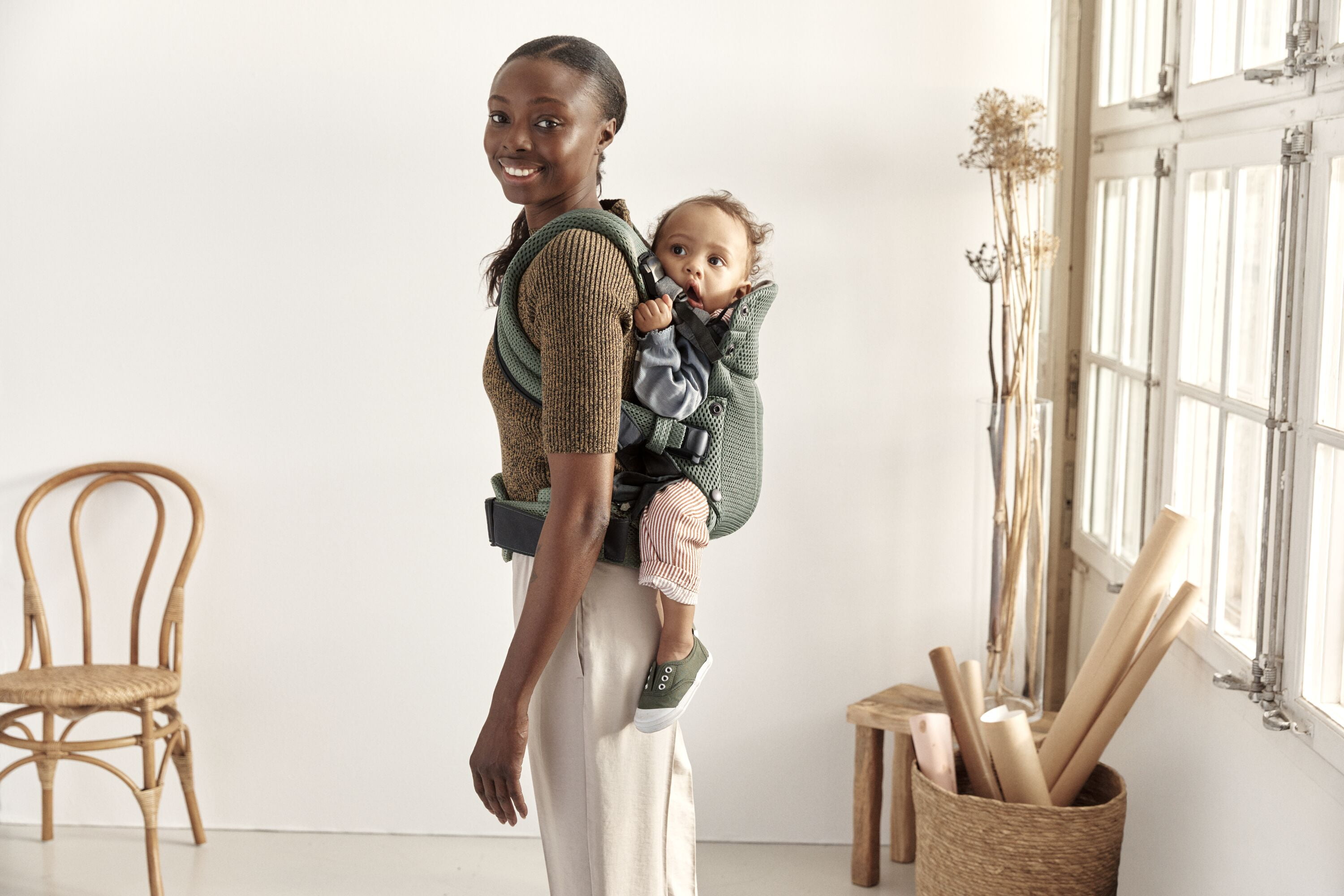 BabyBjorn Baby Carrier Harmony, 3D Mesh, 3-Position, Dark Green, One Size