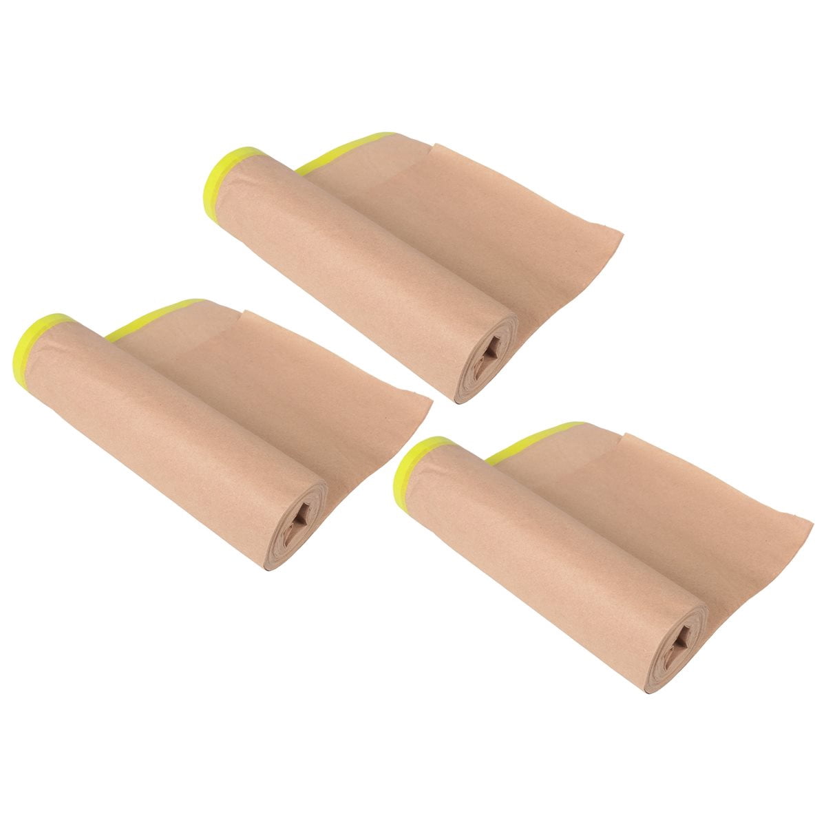 Pre-Taped Masking Paper for Painting, 18 Inchx50 Feet Paint Masking Paper, Tape and Drape Painters Paper, (3 Rolls)