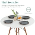 thumbnail image 6 of Best Choice Products 5-Piece Compact Mid-Century Modern Dining Set w/ 4 Chairs, Wooden Legs - White/Walnut, 6 of 9