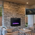 thumbnail image 3 of Patiojoy 30" Recessed Electric Fireplace 750W/1500W heater in Wall Remote Control w/Timer Available Flame Color, 3 of 10