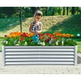 thumbnail image 7 of Total Galvanized Raised Garden Bed ,Large Metal Planter Box for Growing Vegetables, Fruits, and Flowers Outdoors, Silver Design, 6x3x1.5ft, 7 of 7