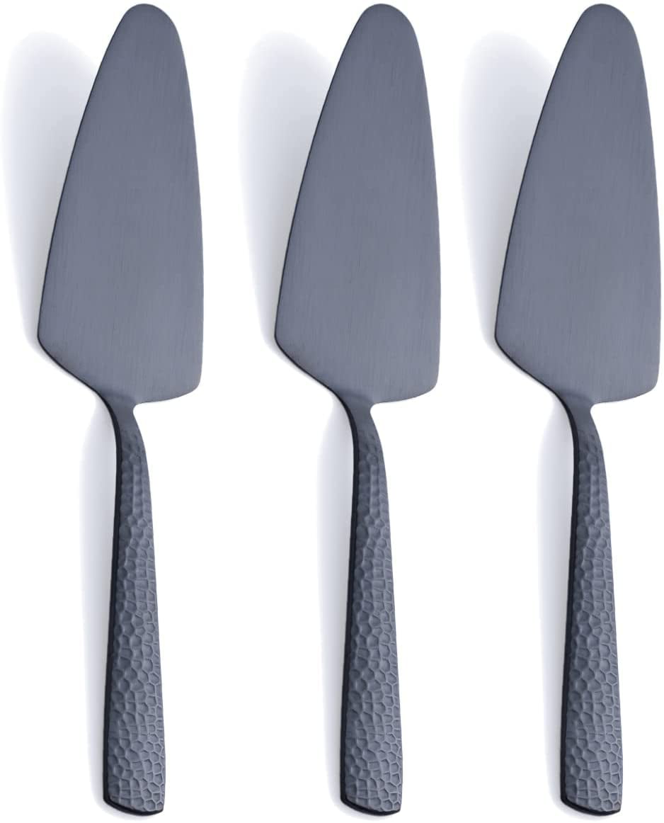 9.4-inch Stainless Steel Heavy Duty Pizza Spatula Satin Finish Set of 3 FULLYWARE Matte Black Cake Pie Server 