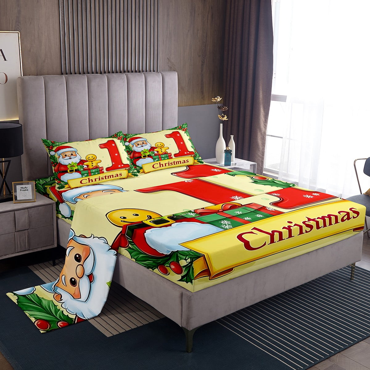 Santa Claus Twin Sheets Merry Christmas Bed Sheets Christmas Eve