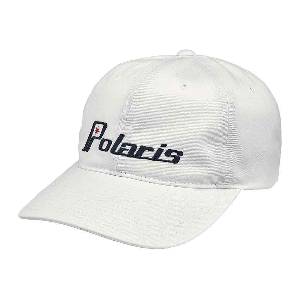 Polaris White Mens FlexFit Hat With 