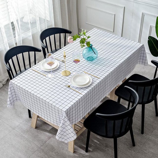 HQJHQS Heavy Duty Vinyl Table Cloth Plastic Tablecloths, Waterproof Oil Proof Spill Proof Tablecloth, Wipe Clean PVC Rectangle Table Cover for Indoor and Outdoor Use 47x71 Inch 120x180cm
