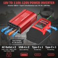 thumbnail image 2 of Inversor de corriente TANHEYIN 300 W DC 18 V a AC 110 V con 2 salidas AC, 2 of 7