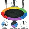 thumbnail image 3 of 40 Inch Saucer Swing for Kids Outdoor, 600 lbs Weight Capacity Round Swing w/ 900D Waterproof Oxford Cloth, Adjustable Rope, Flying Swing for Backyard & Indoor Playground, 3 of 5