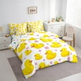 thumbnail image 3 of jejeloiu Cute Farm Duck 7 Pieces Bedding Comforter Set,Country Flower Floral Full Bedding Set,Pink Yellow Fitted Sheet Flat Sheet For Boys Teens,Ultra Soft Home Decor Reversible, 3 of 8