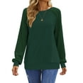 thumbnail image 3 of UVN Sweatshirts for Women Crewneck Cable Knit Sleeve Sweaters Casual Fall Tunic Tops, 3 of 9