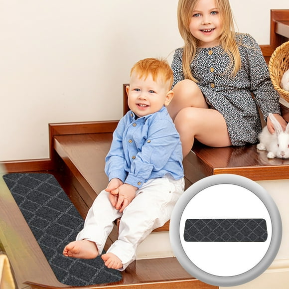 Non-Slip Carpet Stair Treads 8x30 Inch with Adhesive Backing for Indoor Stairs, Pets, Kids, and Elderly Safety