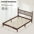 thumbnail image 2 of Queen Size Bed Frames with Gourd Shaped Headboard, Vintage Natural Wood Platform Bed, Western Spindle Beds, Noise Free, Easy Assembly, Walnut, 2 of 7