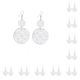 thumbnail image 2 of Minnieouse 1 par de pendientes de mujer gancho Vintage aro flor oreja gota boda nupcial joyería presente accesorios para damas plata Plata 10Conjunto, 2 of 6