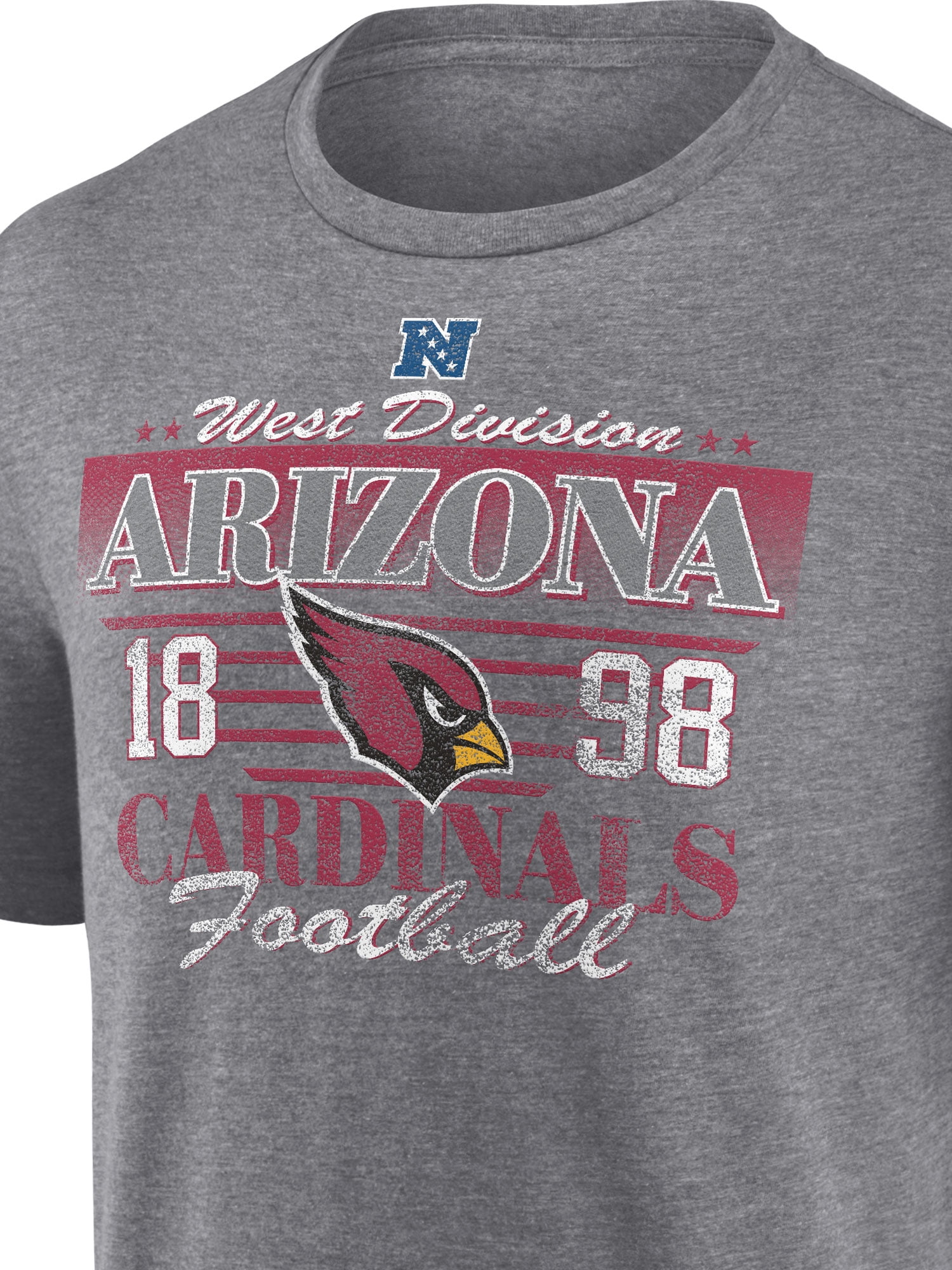 NFL Arizona Cardinals Men's Synthetic Gray Heather Short Sleeve T-Shirt