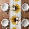 thumbnail image 4 of Table Runner 72 Inches Long for Kitchen Dining, Yellow Sunflowers Dresser Scarf Farmhouse, Dining Table Decorations for Wedding/Parties, You Are My Sunshine Wood Rustic 16 x 72 In, 4 of 8