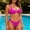 Hot Pink, variant on Bikini Set for Women Two Piece Swimsuits Push Up V Neck Low Rise Self Tie Spaghetti Straps Bathing Suit Swimwear