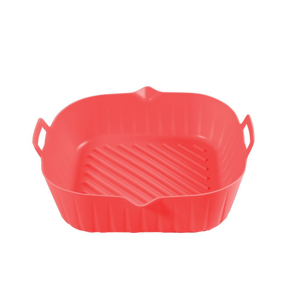 Air Fryers Oven Baking Tray Pan Reusable Fried Chicken Basket Mat AirFryer  Silicone Pot Round Replacement Grill Pan Accessories