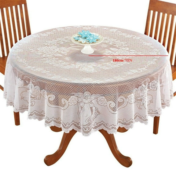 Nkmbld Tablecloth for Kitchen Table Cloth Cover White Vintage Lace Tablecloth Home Party Xmas Decor, Multicolor