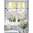 thumbnail image 4 of Wildflowers Sheer Curtains 45 Inch Length 2 Panels Set Window Treatments, Spring Country Tulip Butterfly Floral Leaf Rod Pocket Semi Curtains for Living Room/Bedroom/Kitchen Décor, 104"W x 45"L, 4 of 7