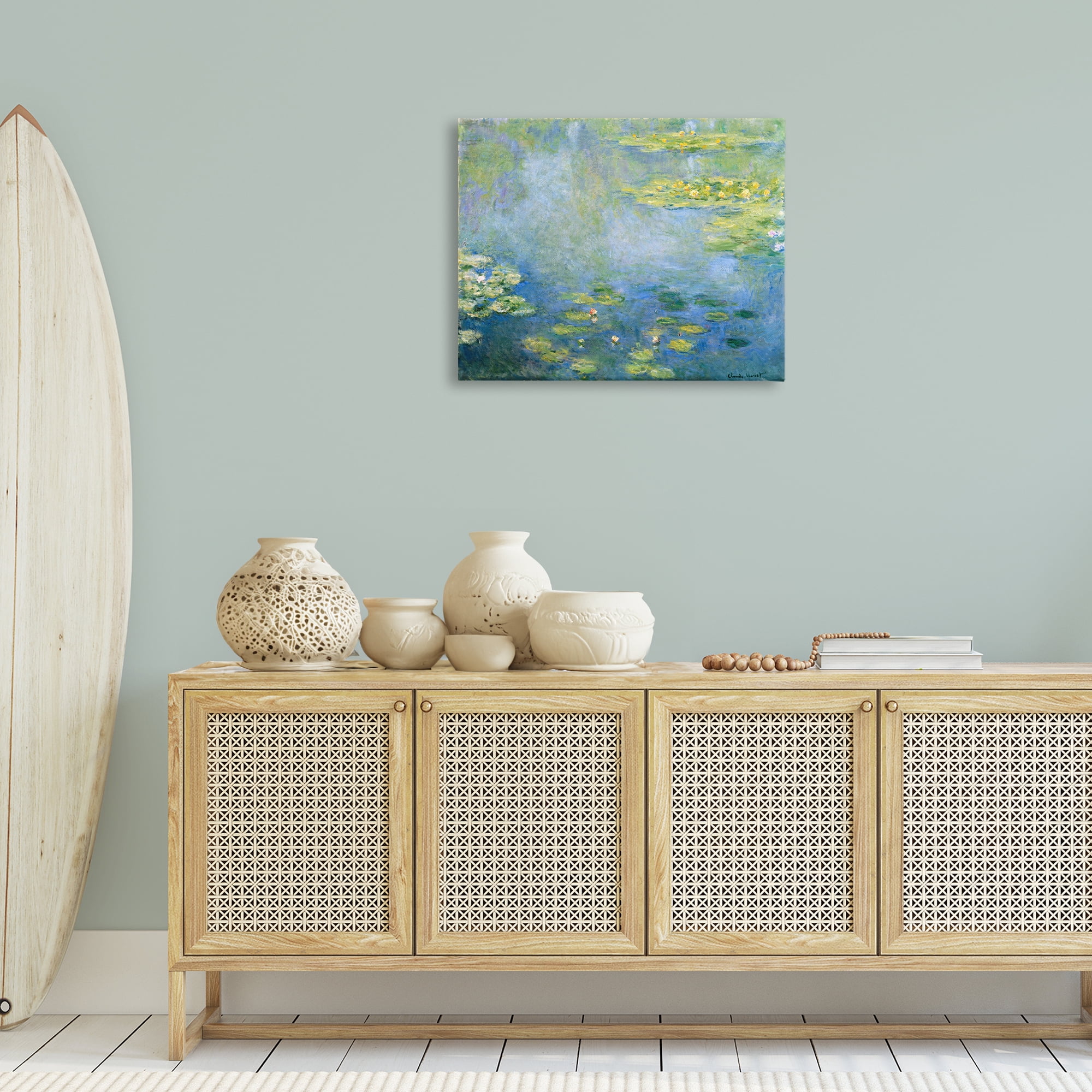 Stupell Industries Classical Monet Green Water Lilies Landscape & Nature Painting Wrapped Canvas Art Print Wall Art, 30 x 24