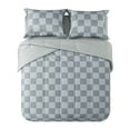 thumbnail image 3 of Mainstays 7 Piece Reversible Bed in a Bag Comforter Set with Sheets, Grey Check, Full, 3 of 13