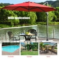 thumbnail image 4 of Costway 11ft Patio Offset Umbrella Cantilever Rotation Aluminum Tilt Cross Base Wine, 4 of 10