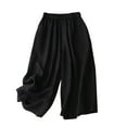 thumbnail image 4 of Ashirexll Casual Pants for Women, Womens Summer Pants, Solid Color Fashion Lace Up Elastic Waist Linen Trousers, 4 of 4