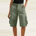 thumbnail image 2 of BiZtdJrK Knee Length Cargo Shorts for Women Straight Fit Jogger Hiking Outdoor Shorts Lightweight Solid Work Shorts with Multi Pockets Army Green XXXXL, 2 of 8