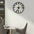 thumbnail image 2 of Miumaeov 22.8" Modern Mirror Wall Clock Large Wall Mounted Round Silent Non-Ticking Clock Vintage Retro Big Wall Decor for Home Living Room Office Bedroom Kitchen Dorm Decoration Black, 2 of 22