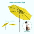 thumbnail image 3 of ACEGOSES 9ft LED Outdoor Patio Deck Solar Light Umbrellas w/ Tilt,Crank and 8 Ribs,Yellow, 3 of 9