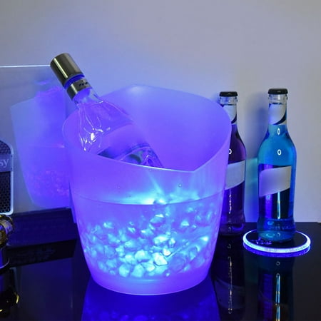

Ice Bucket With Color Changing LED Double Layer For Beer Drinks