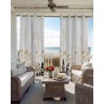 thumbnail image 4 of Cream Flowers Blackout Curtains, Light Blocking Print Window Curtains, Country Pastoral Spring Floral Herbs Thermal Insulated Window Drapes for Living Room Kitchen Cafe 2 Panels, 104"W x 63"L, 4 of 9